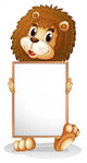 A Lion Holding an Empty Bulletin Board Wall Decal