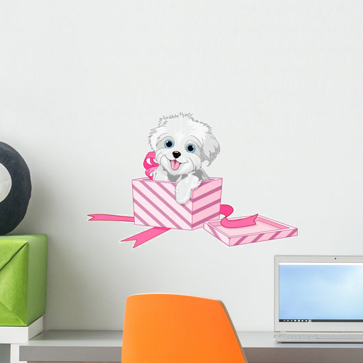 Dog in box Wall Decal