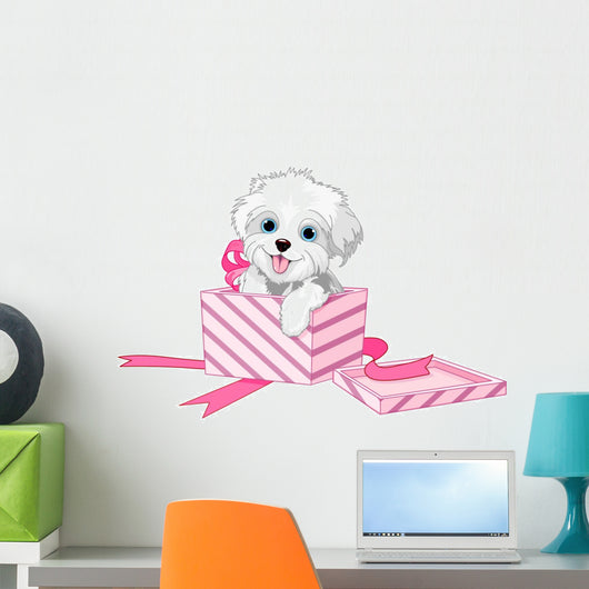 Dog in box Wall Decal
