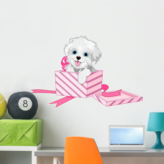 Dog in box Wall Decal