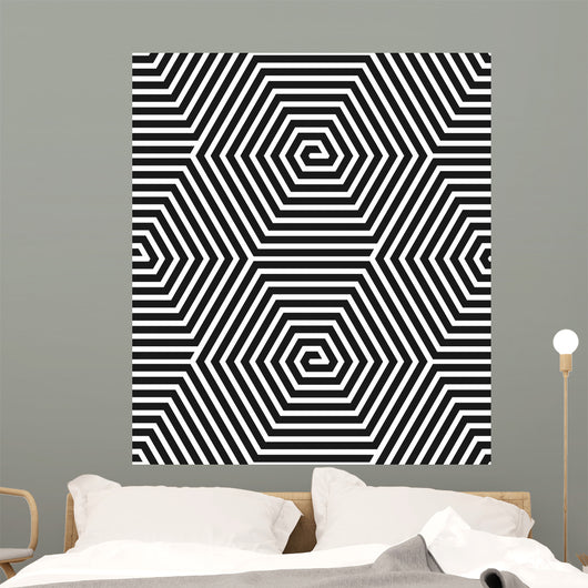 Hexagons texture. Seamless geometric pattern. Wall Mural