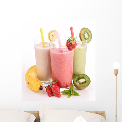 Three Glasses Smoothies shown on a wall