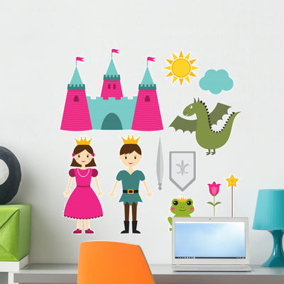 Princess and Prince Set shown on a wall