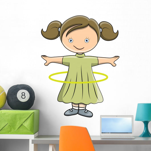 Girl Doing Hula Hoop Wall Mural