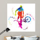 Bmx with Colored Dots Wall Mural