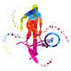Bmx with Colored Dots Wall Mural