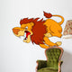 Lion cartoon running Wall Decal