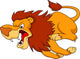 Lion cartoon running Wall Decal