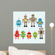 Robots vector set Wall Decal
