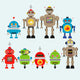 Robots vector set Wall Decal