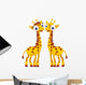 Cute Giraffe Cartoon Couple Wall Decal