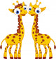 Cute Giraffe Cartoon Couple Wall Decal