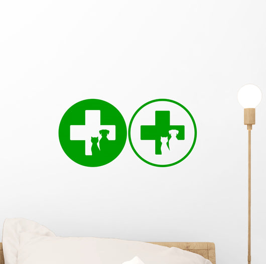 Green Veterinary Icons Wall Decal