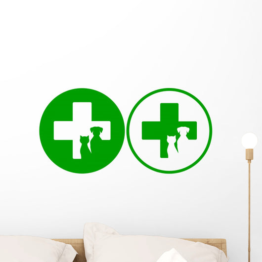 green veterinary icons Wall Decal
