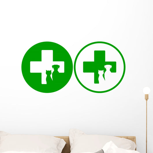 green veterinary icons Wall Decal
