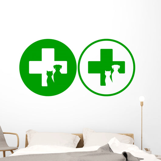green veterinary icons Wall Decal