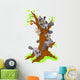 Group Raccoons Dominating Old Wall Decal