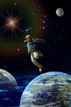 Boy in the Space Wall Mural