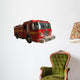 Fire Engine Isolated on White Wall Decal