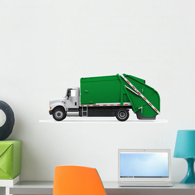 Garbage Truck shown on a wall