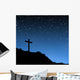 Cross Under Stars Wall Mural