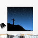 Cross Under Stars Wall Mural