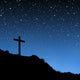 Cross Under Stars Wall Mural