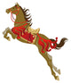 The Jumping horse which wearing Japanese retro costume Wall Decal