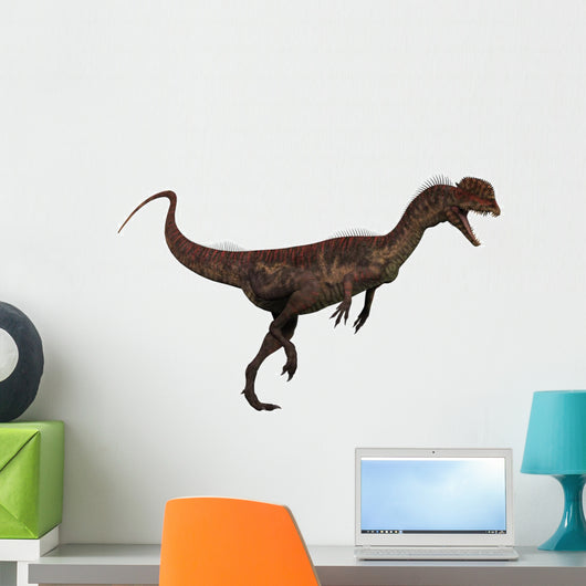 Dilophosaurus on White Wall Decal