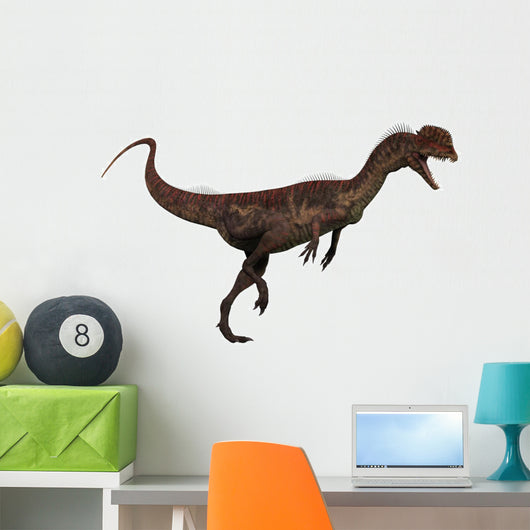 Dilophosaurus on White Wall Decal
