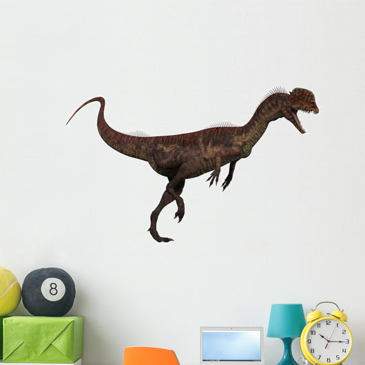 Dilophosaurus on White Wall Decal