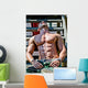 Muscular Bodybuilder Laying Wood