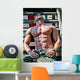 Muscular Bodybuilder Laying Wood