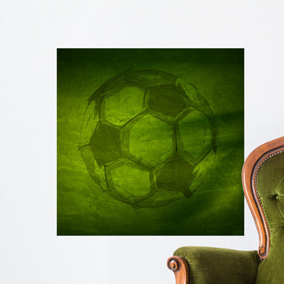 Vector Watercolor Soccer Ball shown on a wall