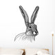 Rabbit or hare head vector illustration Wall Decal