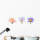 Three Lotus Flowers Wall Decal Sticker Set