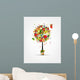 Four seasons concept. Art tree in pot for your design Wall Decal