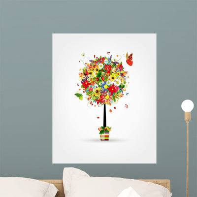 Four Seasons Concept Art Wall Decal shown on a wall