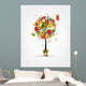 Four seasons concept. Art tree in pot for your design Wall Decal