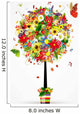 Four seasons concept. Art tree in pot for your design Wall Decal