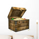 3d the wooden box, filled with gold coins Wall Decal