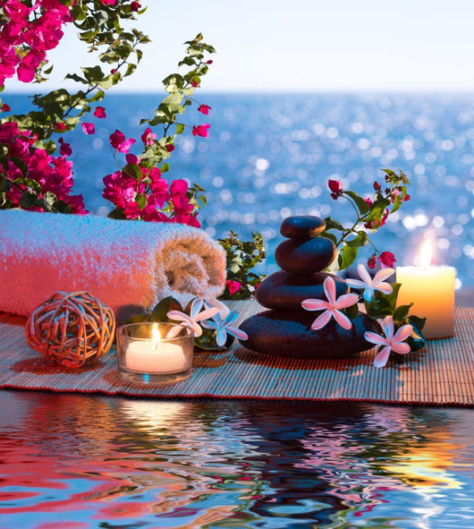 Candles Black Stones and
