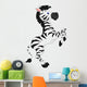 Standing Cartoon Zebra Wall Decal