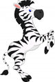 Standing Cartoon Zebra Wall Decal