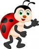 Funny Lady Bug Cartoon Wall Decal
