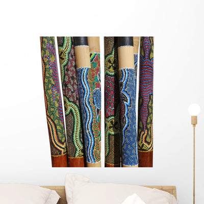 Australian Instrument Didgeridoo Wall Decal shown on a wall