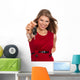Happy Blonde Holding Car Wall Decal