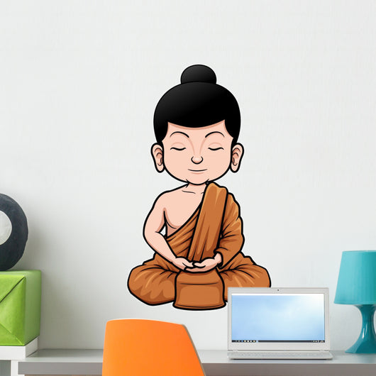 Vector Illustration Buddhist Monk Wall Decal