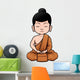 Vector Illustration Buddhist Monk Wall Decal