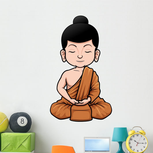 Vector Illustration Buddhist Monk Wall Decal